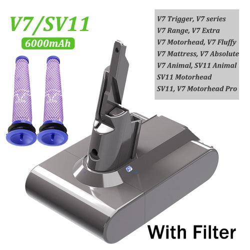 6000mAh for Dyson V6 V7 V8 V10 Rechargeable Bateria SV10 SV11 SV12