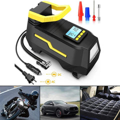 Car Tyre Inflator 110V-220V AC/DC 12V Air Compressor 2-in-1 Dual Power