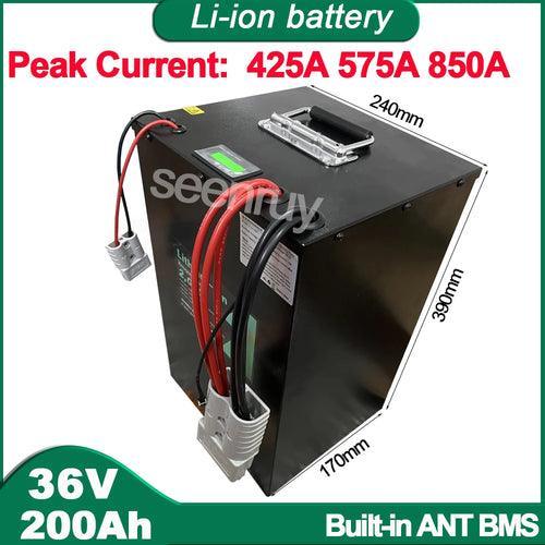 36V 200AH Li ion With Charger 230A 340A Lithium Polymer Battery