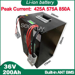 36V 200AH Li ion With Charger 230A 340A Lithium Polymer Battery