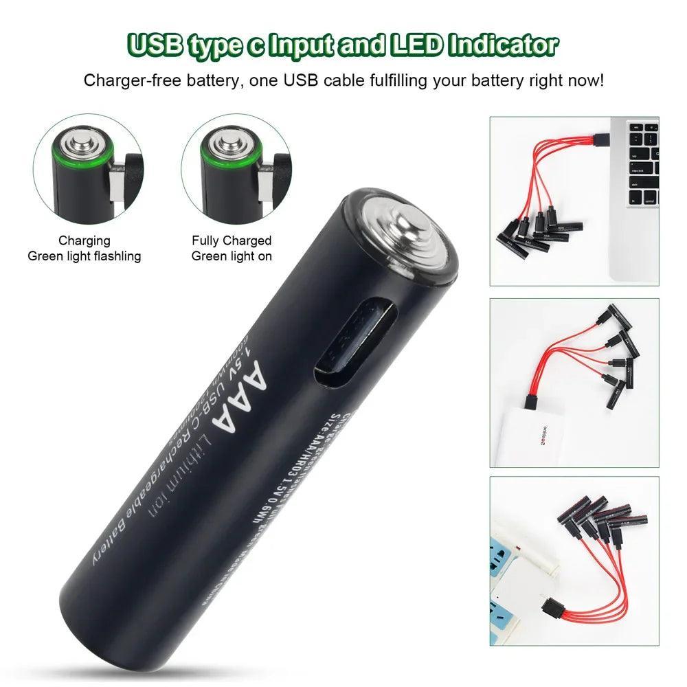 Soshine USB Li-ion AAA Rechargeable Battery Aaa 1.5V 600mWh Lithium
