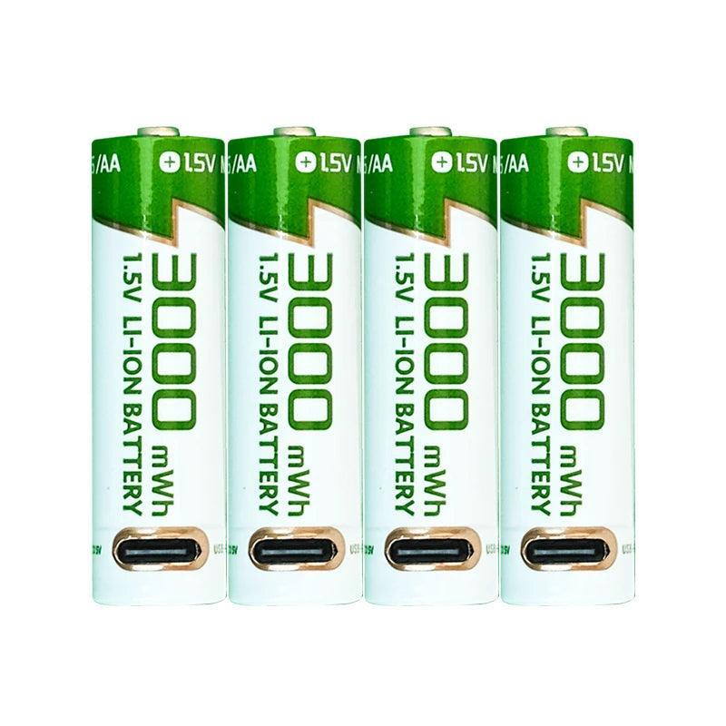 New 1.5V AA battery Rechargeable lithium battery 3000mWh