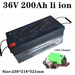 waterproof 36v 200ah lithium ion battery 100A BMS li ion battery for