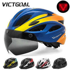 VICTGOAL Bicycle Helmet For Men Taillight Magnetic Goggles UV400 Lens