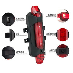 USB Rechargeable Waterproof Mountain Bike Lamp Warning Cycling