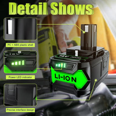 6Ah For RYOBI P108 18V One+ Plus Battery 18 Volt Lithium-Ion Power