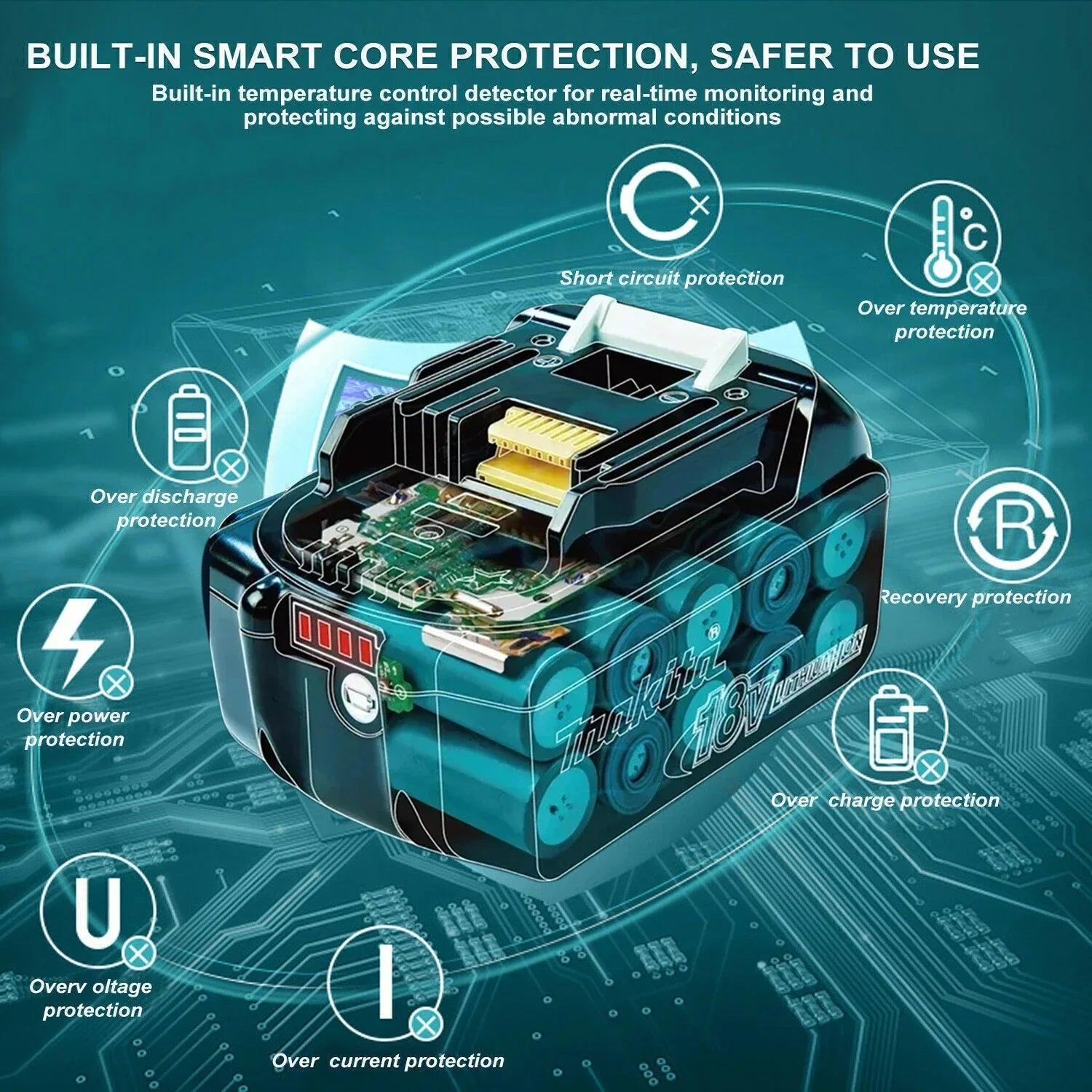 Original Makita 6Ah/5Ah//3Ah for Makita 18V Battery BL1830B BL1850B