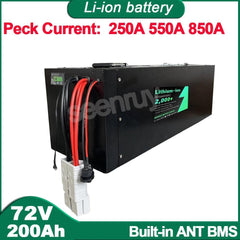 72V 200Ah Li ion With Charger Built-in 100A 220A 340A BMS Lithium