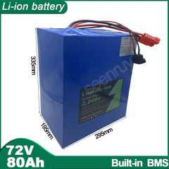 72V 80Ah Li-ion With Charger Lithium Polymer Battery Perfect For 5000W