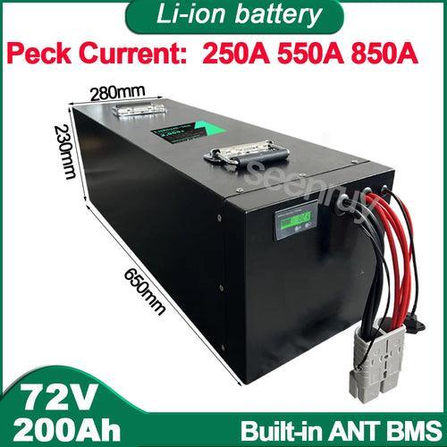 72V 200Ah Li ion With Charger Built-in 100A 220A 340A BMS Lithium