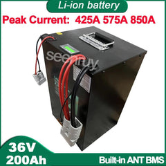 36V 200AH Li ion With Charger 230A 340A Lithium Polymer Battery