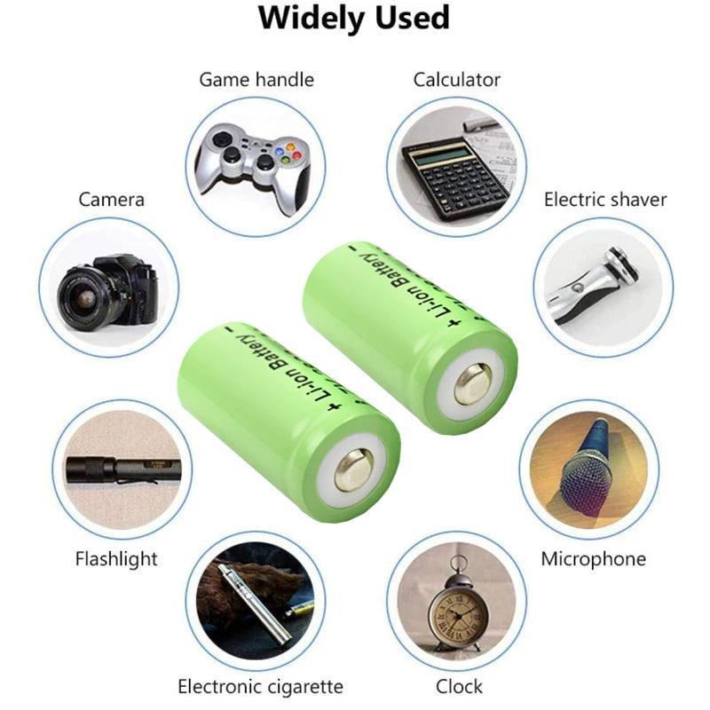 Powtree 16P 2800mAh Rechargeable 3.7V Li-ion 16340 Batteries CR123A