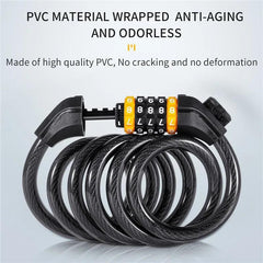 WEST BIKING Bicycle Cable Lock MTB Road Bike Security Steel Cable