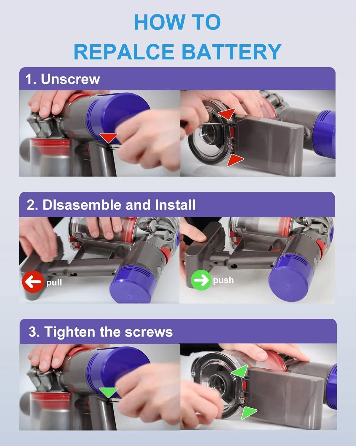 21.6V For Dyson  Battery V6 V7 V8 V10 SV09 SV11 SV10 SV12 DC59