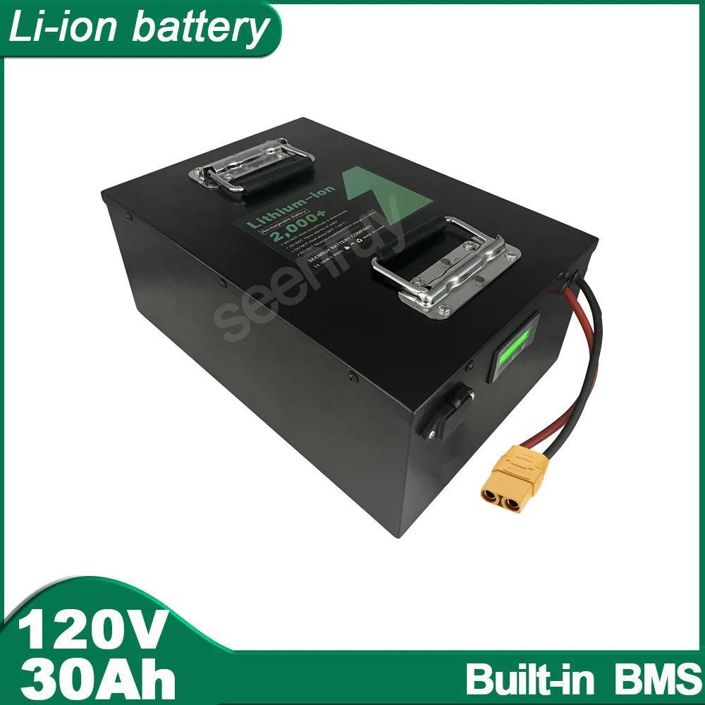 120V 30Ah Li ion With Charger 32S Lithium Polymer Battery Pack For