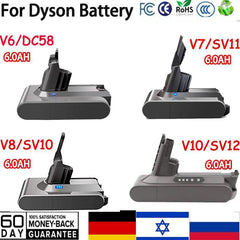 21.6V For Dyson  Battery V6 V7 V8 V10 SV09 SV11 SV10 SV12 DC59
