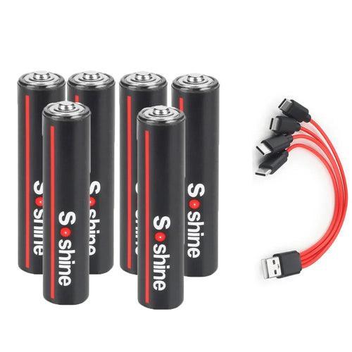 Soshine USB Li-ion AAA Rechargeable Battery Aaa 1.5V 600mWh Lithium