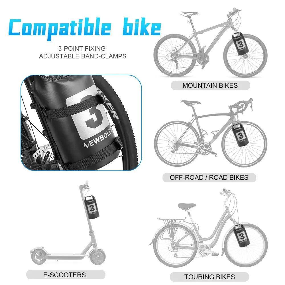 NEWBOLER Portable Waterproof Bike Fork Bags 3L Portable Bike Bags