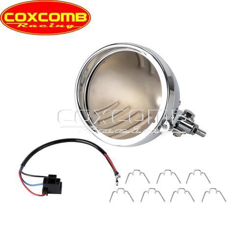 Universal Motorcycle 5.75" Round Headlight Housing Bucket With Visor