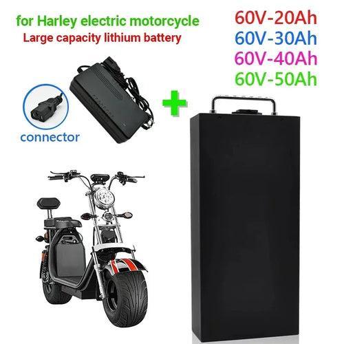 Harley Electric Car Lithium Battery 18650 Battery 60V 50Ah for Two