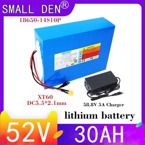 52v 30ah 18650 lithium battery pack 14s10p 58.8w motor v electric