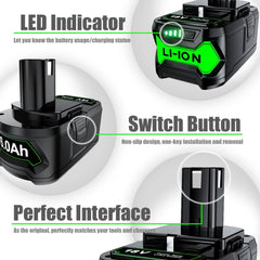 6Ah For RYOBI P108 18V One+ Plus Battery 18 Volt Lithium-Ion Power