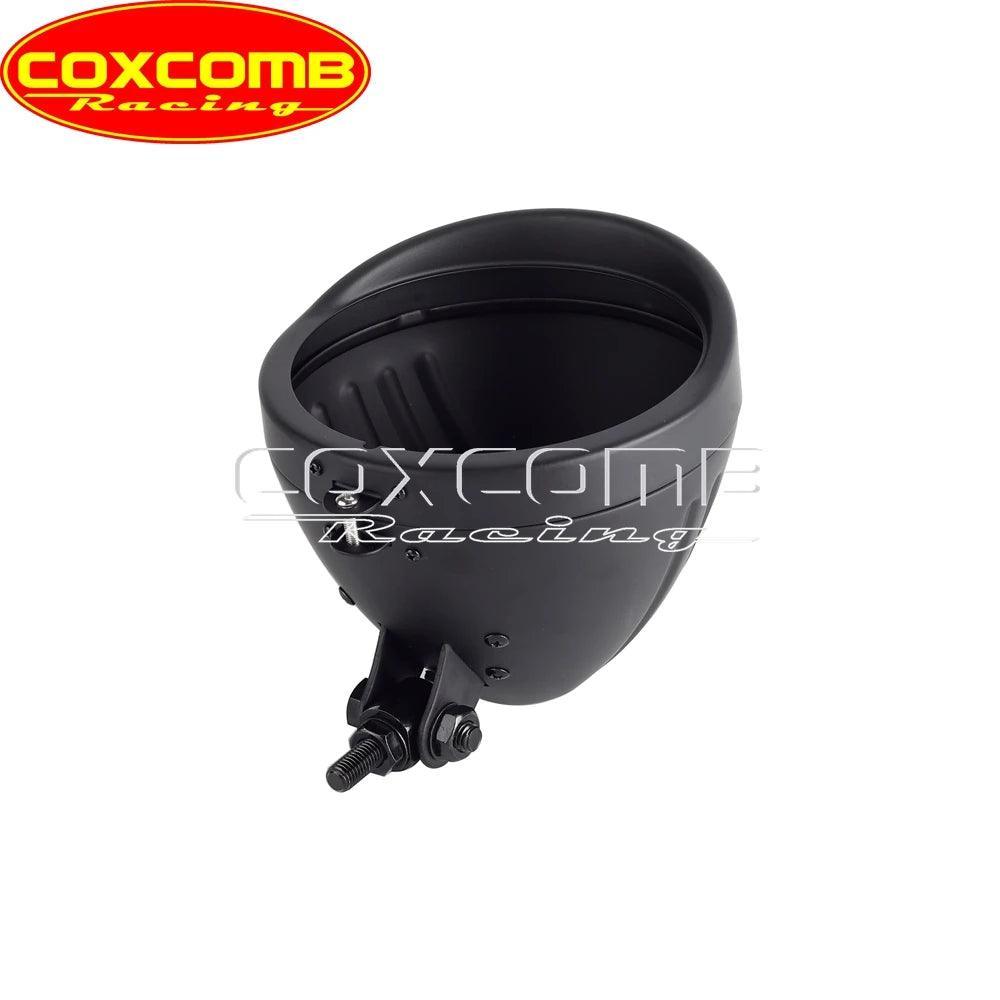 Universal Motorcycle 5.75" Round Headlight Housing Bucket With Visor