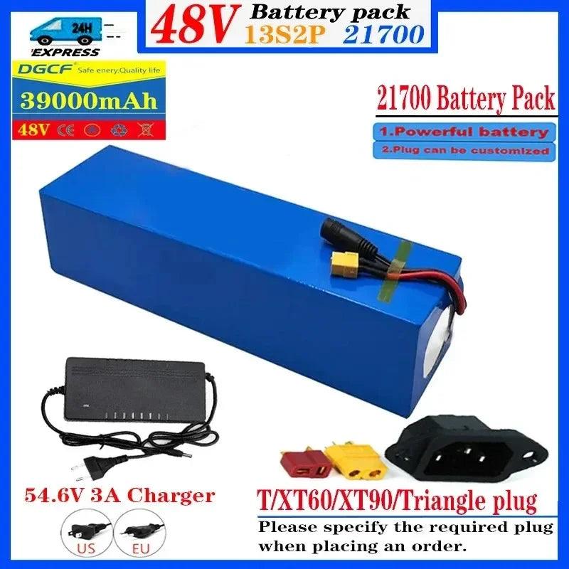 High Capacity 13S2P 48v 39000mAh 21700 Li-ion Battery For Bafang