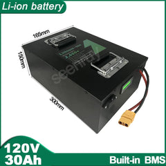 120V 30Ah Li ion With Charger 32S Lithium Polymer Battery Pack For