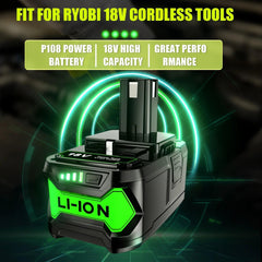 6Ah For RYOBI P108 18V One+ Plus Battery 18 Volt Lithium-Ion Power