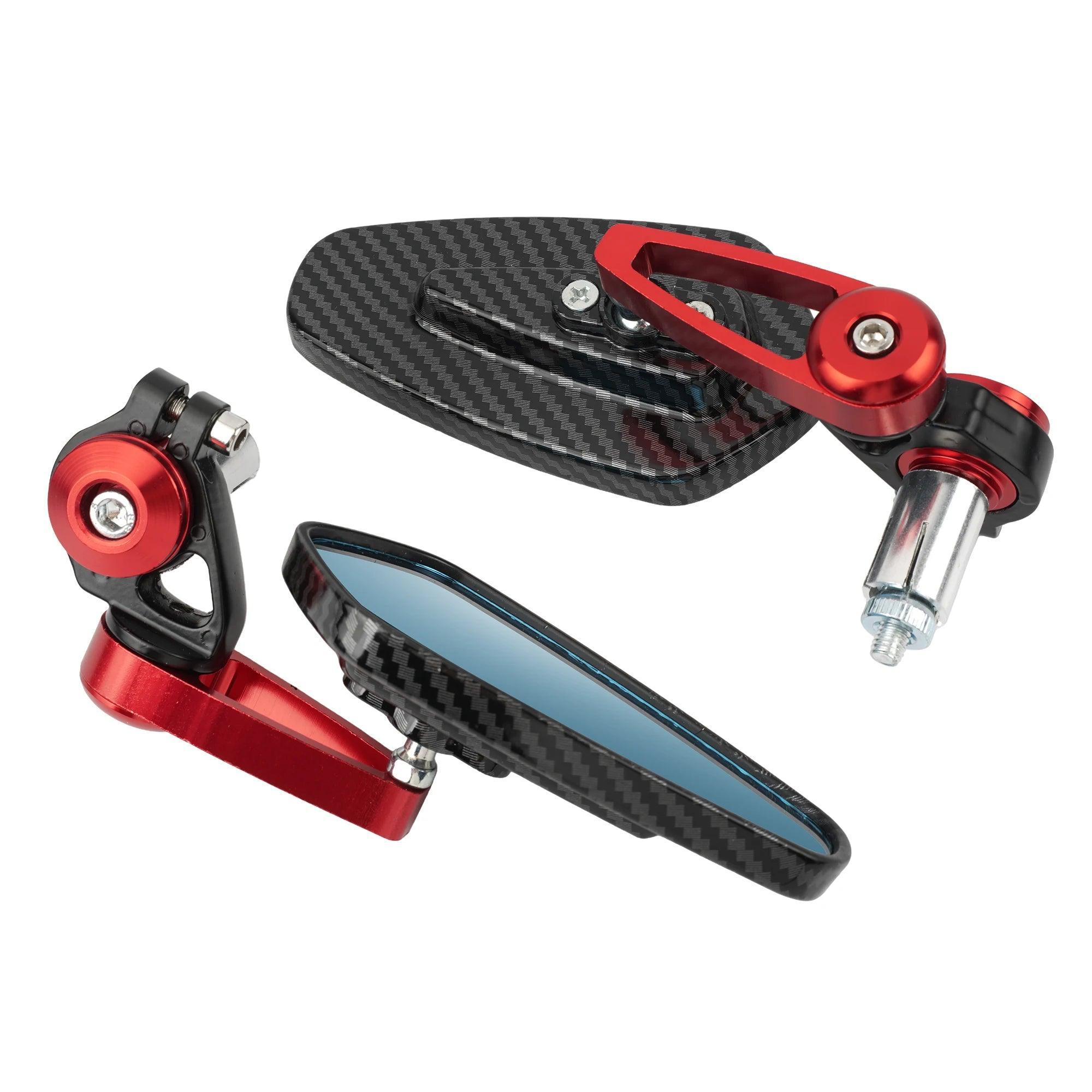 Motorcycle Rearview Mirror Carbon Fiber Pattern Universal Handlebar