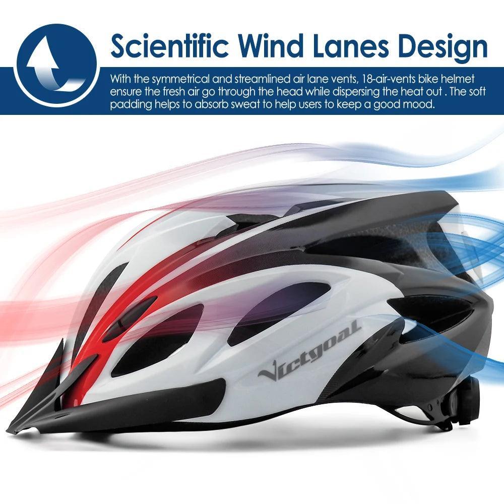 VICTGOAL Bicycle Helmet For Men Taillight Magnetic Goggles UV400 Lens