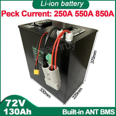72V 130Ah Li-ion With Charger 340A BMS Lithium Polymer Battery Use For