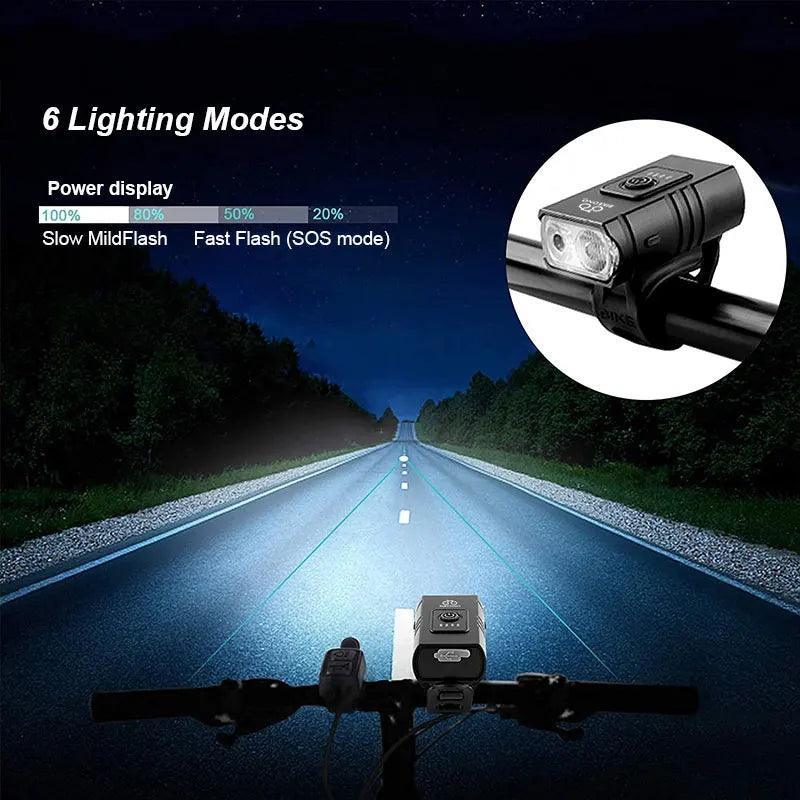 Bicycle Light T6 LED Front USB Rechargeable MTB Mountain Bicycle Lamp