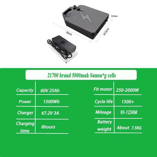 Citycoco battery 60v 20ah 30ah lithium-ion Battery For H arley