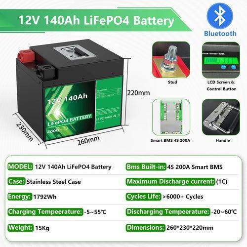 LiFePO4 24V 300Ah 200Ah 12V 100Ah 140Ah 48V Battery Pack 7680Wh Grade