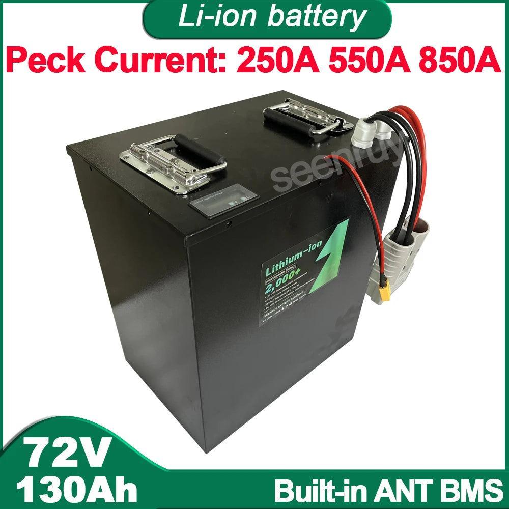 72V 130Ah Li-ion With Charger 340A BMS Lithium Polymer Battery Use For