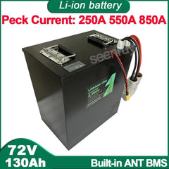 72V 130Ah Li-ion With Charger 340A BMS Lithium Polymer Battery Use For