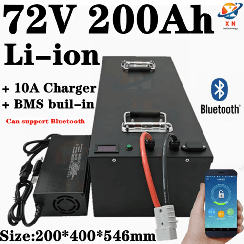 waterproof 72V 200Ah lithium ion battery li ion bluetooth BMS APP for