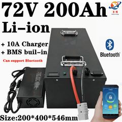 waterproof 72V 200Ah lithium ion battery li ion bluetooth BMS APP for
