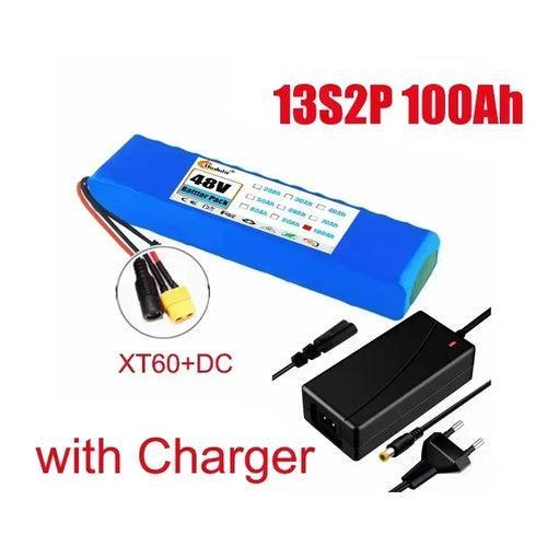13S2P 48V batttery 100000mAh 100Ah Lithium-ion Battery Pack with 250W