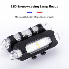 USB Rechargeable Waterproof Mountain Bike Lamp Warning Cycling