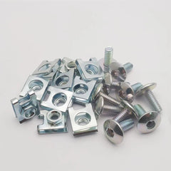 Pack of 10 Set M6 Sliver Motorcycle Scooter ATV Moped Plastic Cover