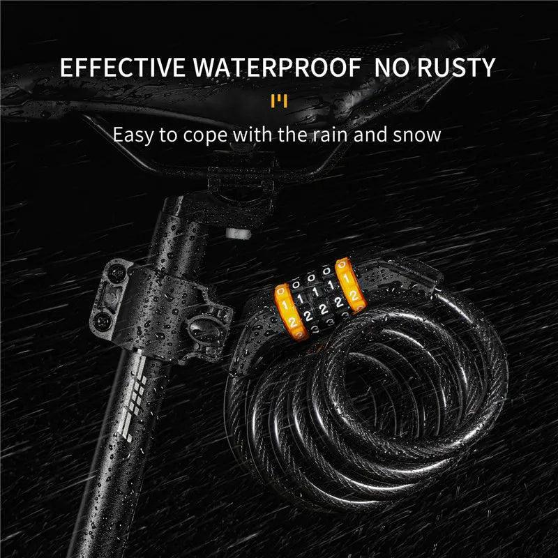 WEST BIKING Bicycle Cable Lock MTB Road Bike Security Steel Cable
