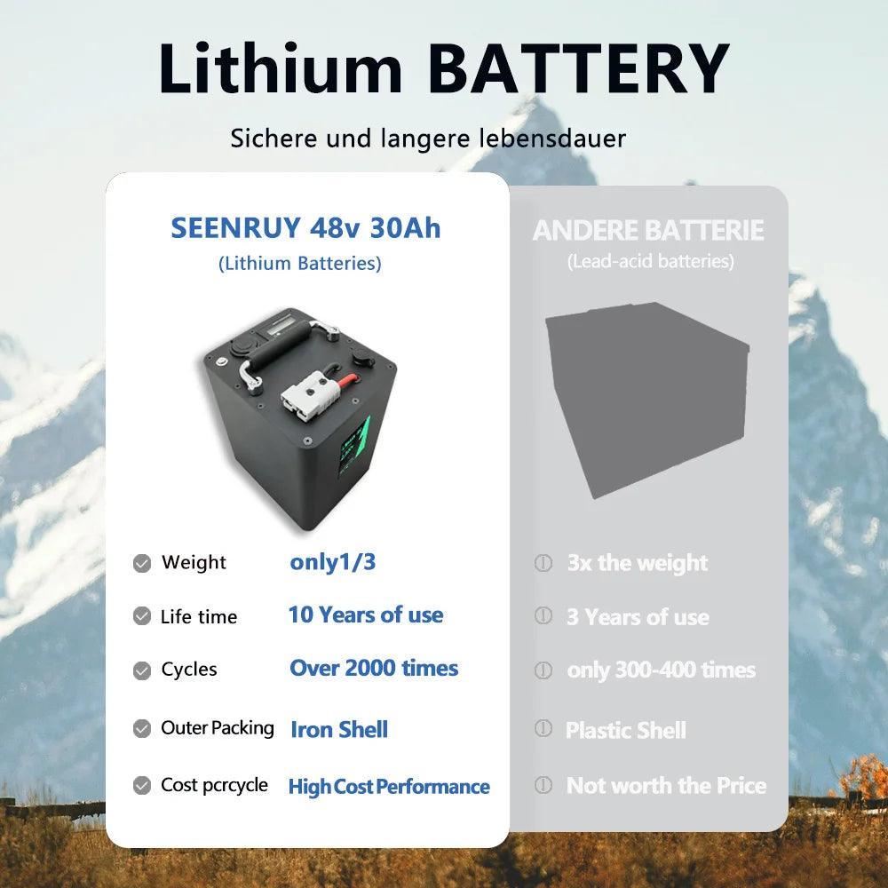 48V 30AH 13S Li-ion With 30A 50A BMS 1400W 2400W Lithium Polymer