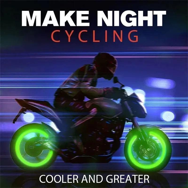 Luminous Night Glowing Motorcycle Wheel Tyre Valve Caps Decors For