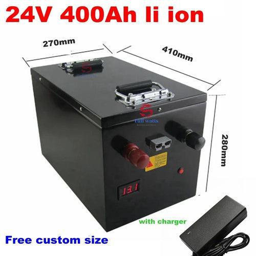2pcs 24V 400AH Lithium ion battery BMS li-ion battery for 2500W 6000W