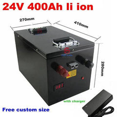 2pcs 24V 400AH Lithium ion battery BMS li-ion battery for 2500W 6000W