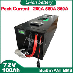 72V 100Ah Li ion With Charger Built-in 220A 340A BMS Lithium Polymer