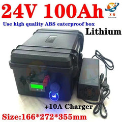 24V 100AH Lithium ion battery 24V waterproof Li-polymer for 1500W